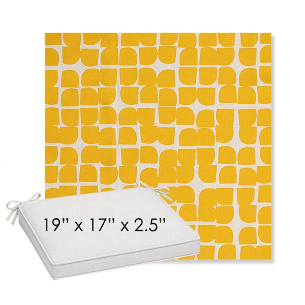 Picture of Toggle Lemon Drop | Sunbrella® 19" x 17" x 3" Outdoor Dining Cushion