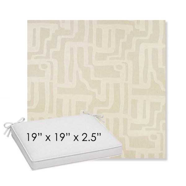 Picture of Escher Alabaster | Sunbrella® 19" x 19" x 3" Outdoor Dining Cushion