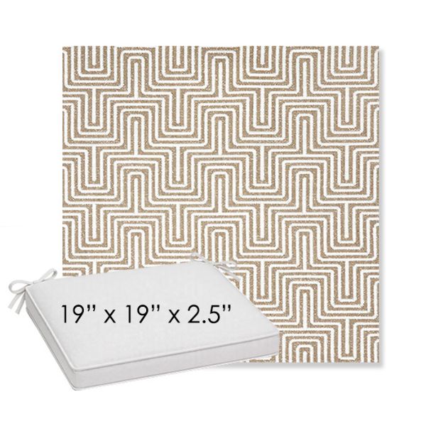 Picture of Key Figure Mineral | Sunbrella® 19" x 19" x 3" Outdoor Dining Cushion