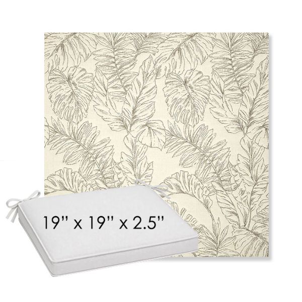 Picture of Palma Whitesand | Sunbrella® 19" x 19" x 3" Outdoor Dining Cushion