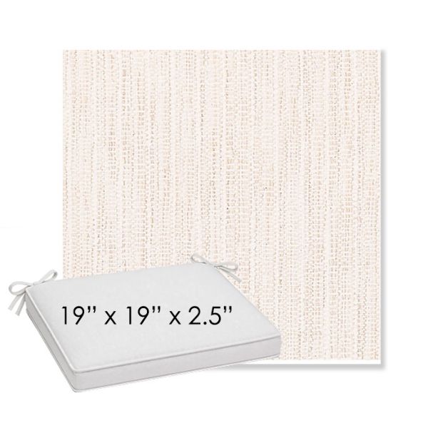 Picture of Poros Eggshell | Sunbrella® 19" x 19" x 3" Outdoor Dining Cushion