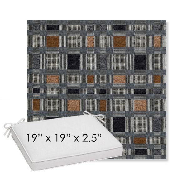 Picture of Rubix Vintage Denim | Sunbrella® 19" x 19" x 3" Outdoor Dining Cushion