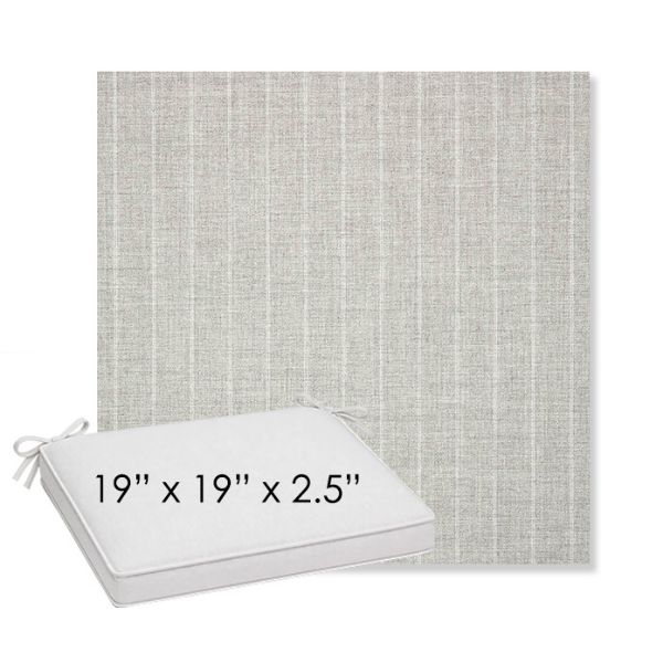 Picture of Ticking Fog | Sunbrella® 19" x 19" x 3" Outdoor Dining Cushion