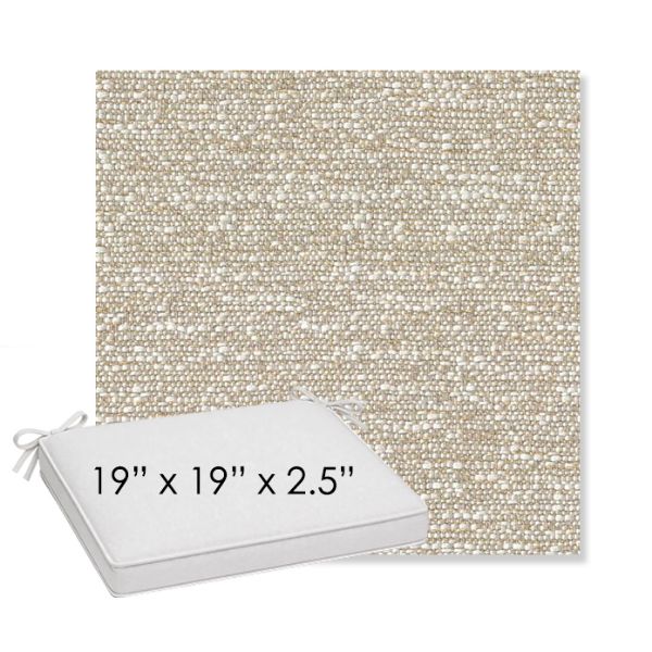 Picture of Tundra Gypsum | Sunbrella® 19" x 19" x 3" Outdoor Dining Cushion