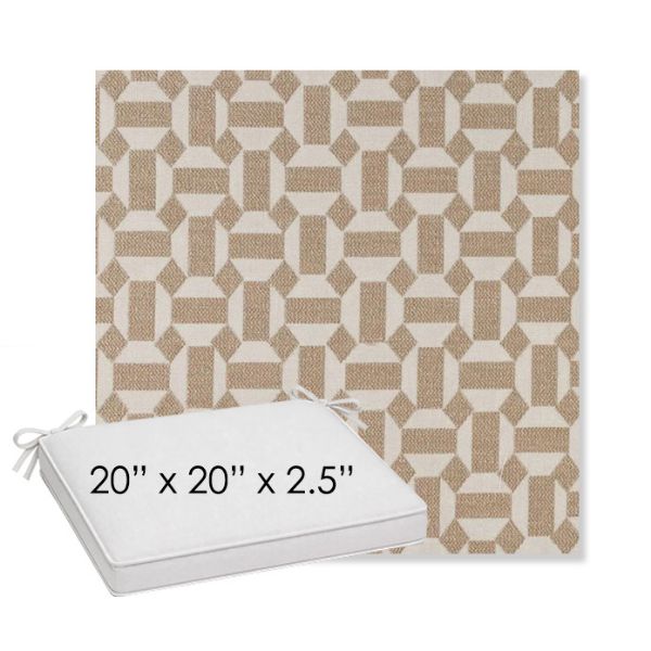 Picture of Assemble Sand | Sunbrella® 20" x 20" x 3" Outdoor Dining Cushion