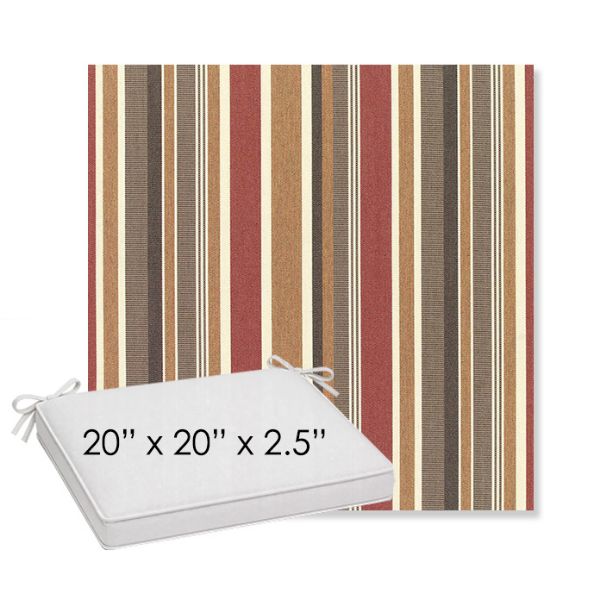 Picture of Brannon Redwood | Sunbrella® 20" x 20" x 3" Outdoor Dining Cushion