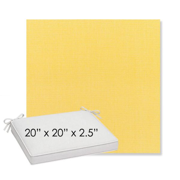 Picture of Canvas Buttercup | Sunbrella® 20" x 20" x 3" Outdoor Dining Cushion