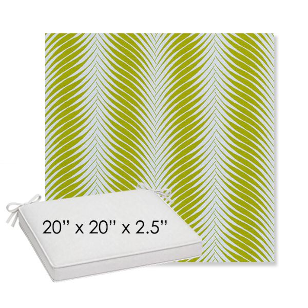 Picture of Clock Out Frond | Sunbrella® 20" x 20" x 3" Outdoor Dining Cushion