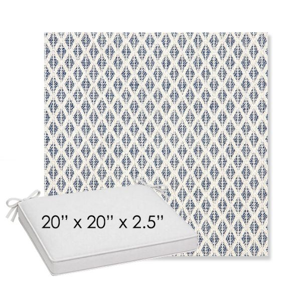 Picture of Detail Denim | Sunbrella® 20" x 20" x 3" Outdoor Dining Cushion