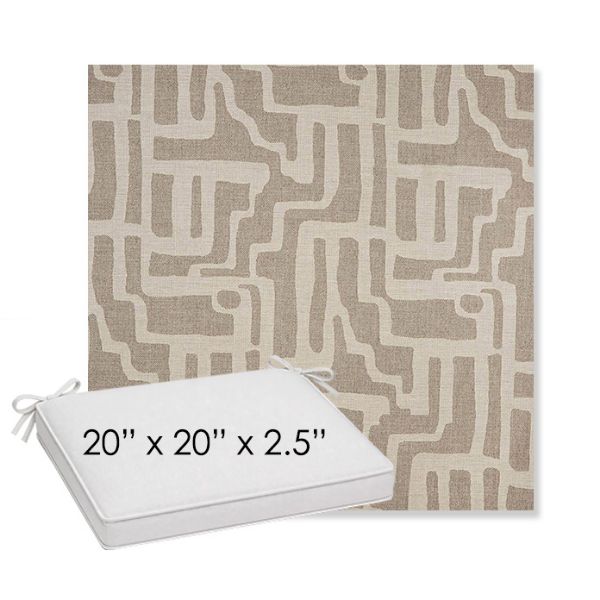 Picture of Escher Greige | Sunbrella® 20" x 20" x 3" Outdoor Dining Cushion