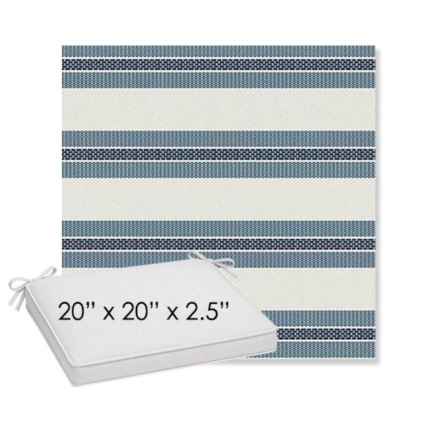 Picture of Excel Denim | Sunbrella® 20" x 20" x 3" Outdoor Dining Cushion