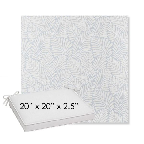 Picture of Frond Sky | Sunbrella® 20" x 20" x 3" Outdoor Dining Cushion