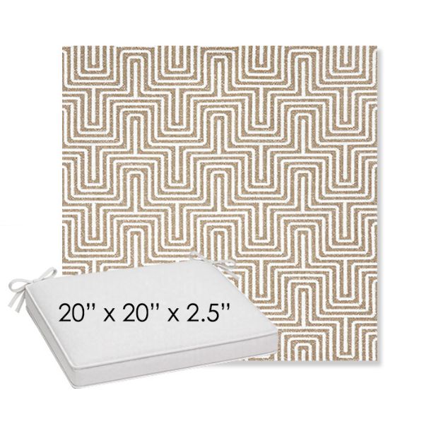 Picture of Key Figure Mineral | Sunbrella® 20" x 20" x 3" Outdoor Dining Cushion