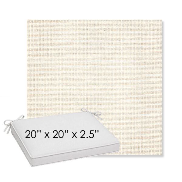 Picture of Kudos Vellum | Sunbrella® 20" x 20" x 3" Outdoor Dining Cushion