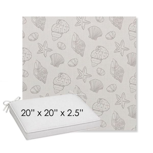 Picture of Nantucket Fossil | Sunbrella® 20" x 20" x 3" Outdoor Dining Cushion