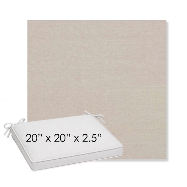 Picture of Natte Linen Chalk | Sunbrella® 20" x 20" x 3" Outdoor Dining Cushion