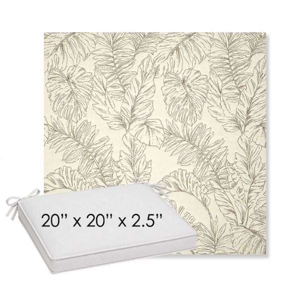 Picture of Palma Whitesand | Sunbrella® 20" x 20" x 3" Outdoor Dining Cushion