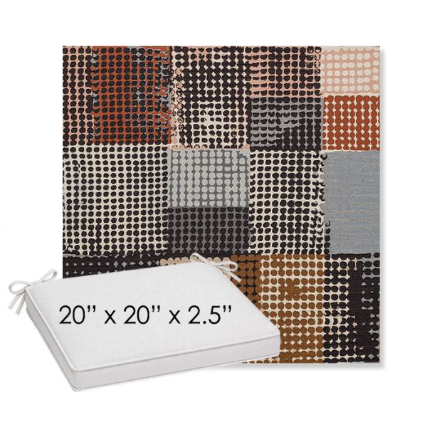 Picture of Pop Punchcard | Sunbrella® 20" x 20" x 3" Outdoor Dining Cushion