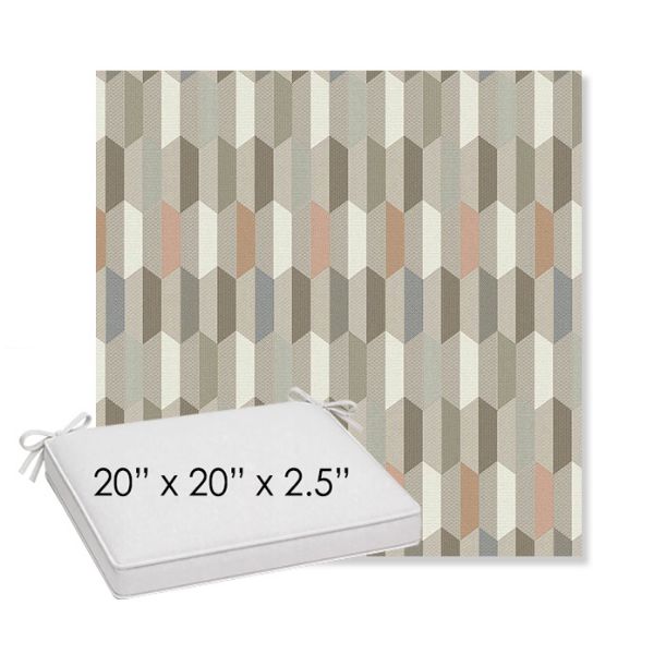 Picture of Precise Fawn | Sunbrella® 20" x 20" x 3" Outdoor Dining Cushion