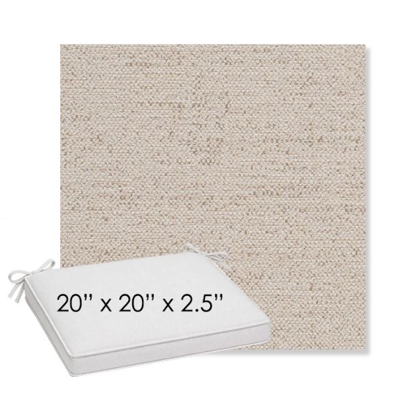 Picture of Rafi Oat | Sunbrella® 20" x 20" x 3" Outdoor Dining Cushion