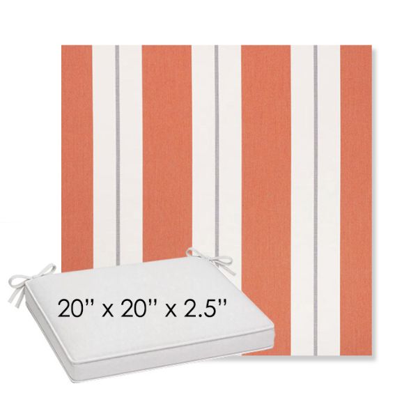 Picture of Relate Persimmon | Sunbrella® 20" x 20" x 3" Outdoor Dining Cushion