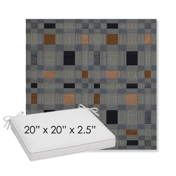Picture of Rubix Vintage Denim | Sunbrella® 20" x 20" x 3" Outdoor Dining Cushion