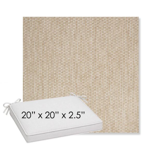 Picture of Tailored Putty | Sunbrella® 20" x 20" x 3" Outdoor Dining Cushion