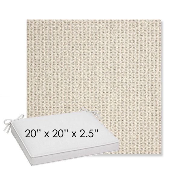 Picture of Tailored Snow | Sunbrella® 20" x 20" x 3" Outdoor Dining Cushion