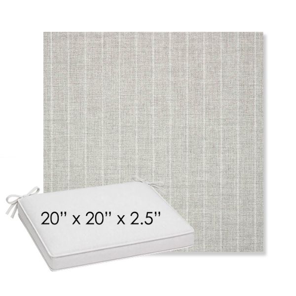 Picture of Ticking Fog | Sunbrella® 20" x 20" x 3" Outdoor Dining Cushion