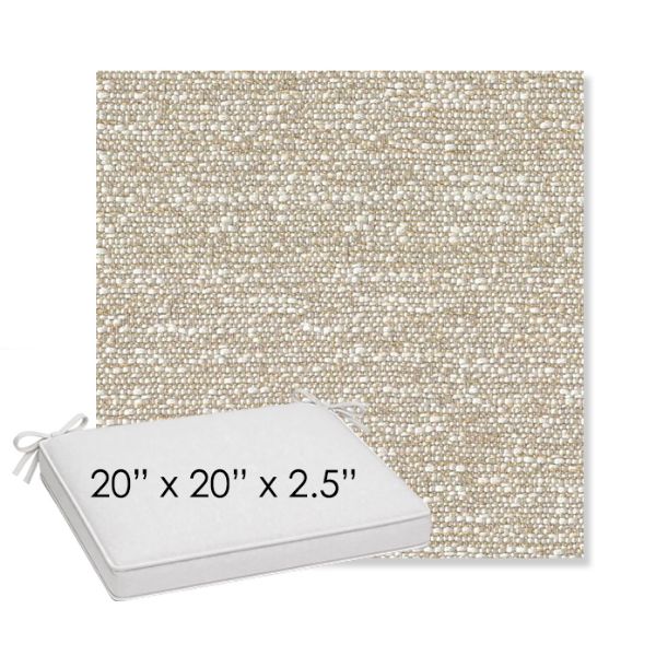 Picture of Tundra Gypsum | Sunbrella® 20" x 20" x 3" Outdoor Dining Cushion