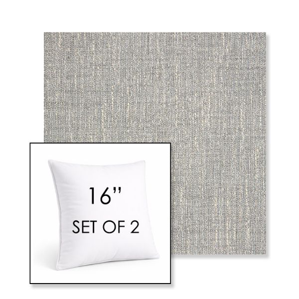 Picture of Adena Pebble | Set of 2 | Sunbrella 16" Square Outdoor Throw Pillows with Premium Inserts