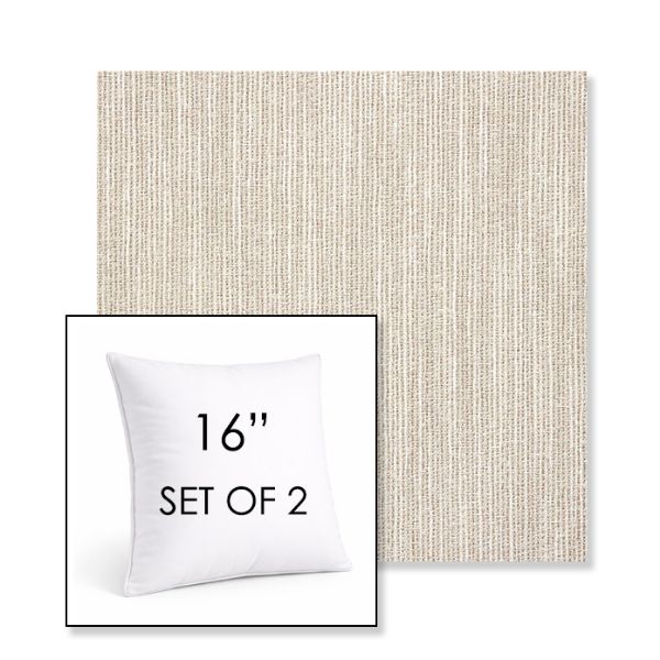 Picture of Adena Sand | Set of 2 | Sunbrella 16" Square Outdoor Throw Pillows with Premium Inserts