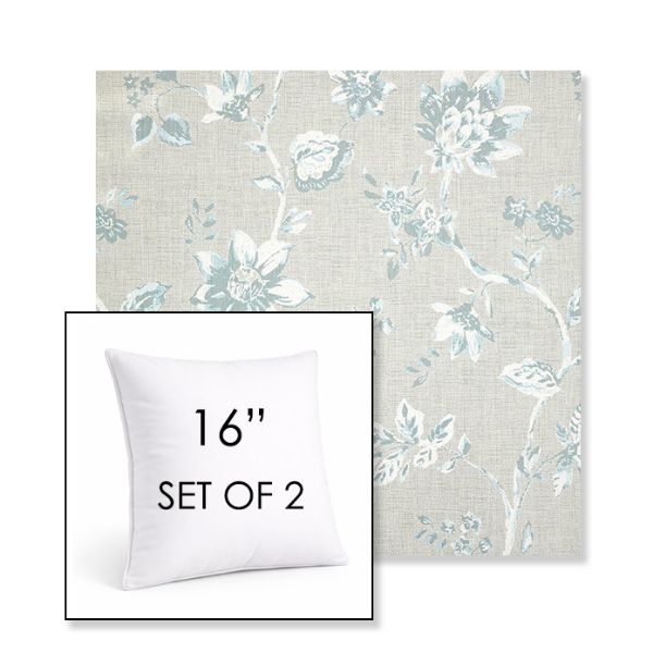 Picture of Ariana Dew | Set of 2 | Sunbrella 16" Square Outdoor Throw Pillows with Premium Inserts