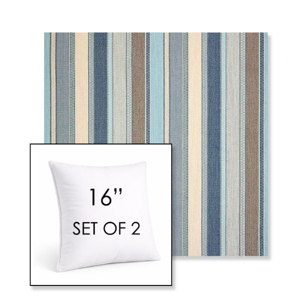 Picture of Ascend Spa | Set of 2 | Sunbrella 16" Square Outdoor Throw Pillows with Premium Inserts