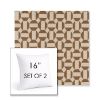 Picture of Assemble Teak | Set of 2 | Sunbrella 16" Square Outdoor Throw Pillows with Premium Inserts