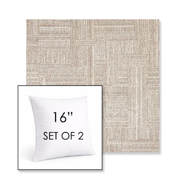 Picture of Boro Walnut | Set of 2 | Sunbrella 16" Square Outdoor Throw Pillows with Premium Inserts
