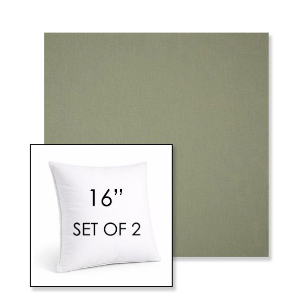 Picture of Canvas Almond | Set of 2 | Sunbrella 16" Square Outdoor Throw Pillows with Premium Inserts