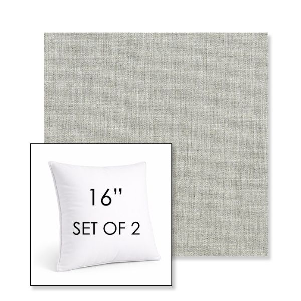 Picture of Canvas Granite | Set of 2 | Sunbrella 16" Square Outdoor Throw Pillows with Premium Inserts