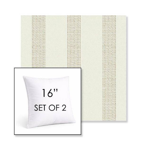 Picture of Caper Linen | Set of 2 | Sunbrella 16" Square Outdoor Throw Pillows with Premium Inserts