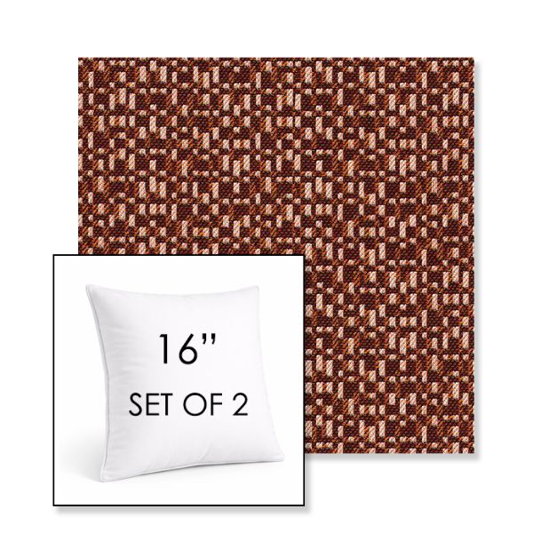 Picture of Carat Grenat | Set of 2 | Sunbrella 16" Square Outdoor Throw Pillows with Premium Inserts