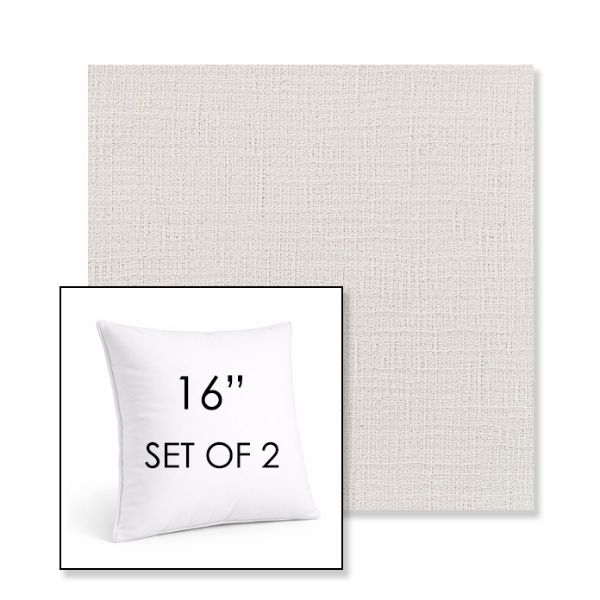 Picture of Cassava White | Set of 2 | Sunbrella 16" Square Outdoor Throw Pillows with Premium Inserts