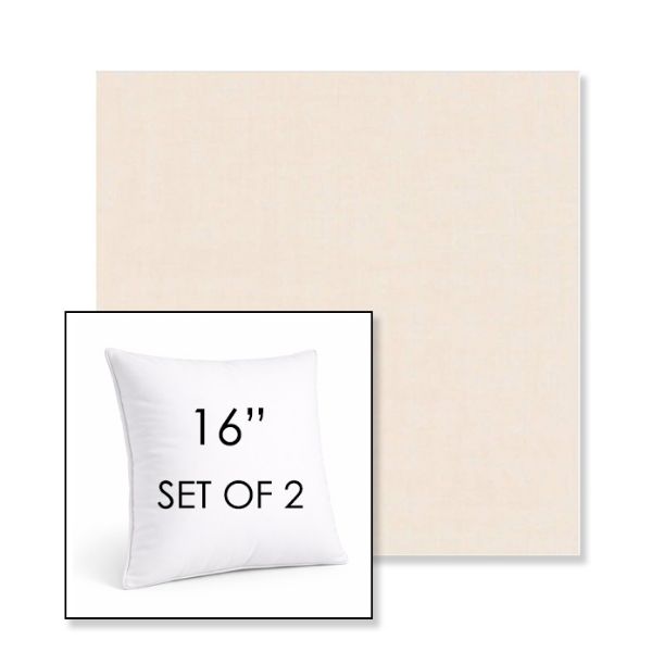 Picture of Cast Bisque | Set of 2 | Sunbrella 16" Square Outdoor Throw Pillows with Premium Inserts
