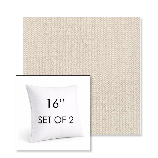 Picture of Charmer Parchment | Set of 2 | Sunbrella 16" Square Outdoor Throw Pillows with Premium Inserts