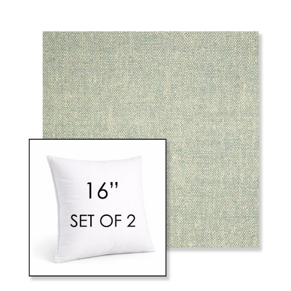 Picture of Chartres Mist | Set of 2 | Sunbrella 16" Square Outdoor Throw Pillows with Premium Inserts