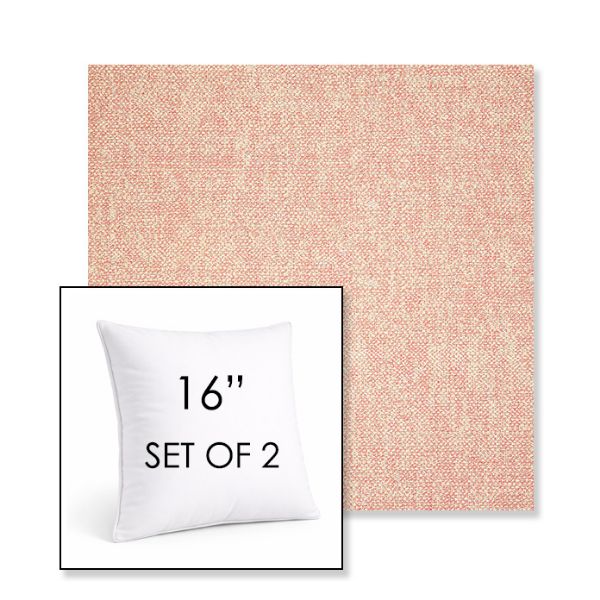 Picture of Chartres Rose | Set of 2 | Sunbrella 16" Square Outdoor Throw Pillows with Premium Inserts