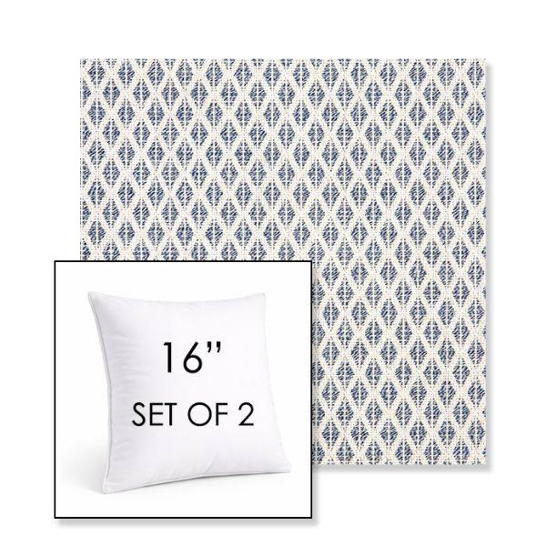 Picture of Detail Denim | Set of 2 | Sunbrella 16" Square Outdoor Throw Pillows with Premium Inserts
