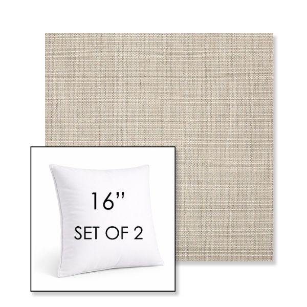 Picture of Echo Ash | Set of 2 | Sunbrella 16" Square Outdoor Throw Pillows with Premium Inserts