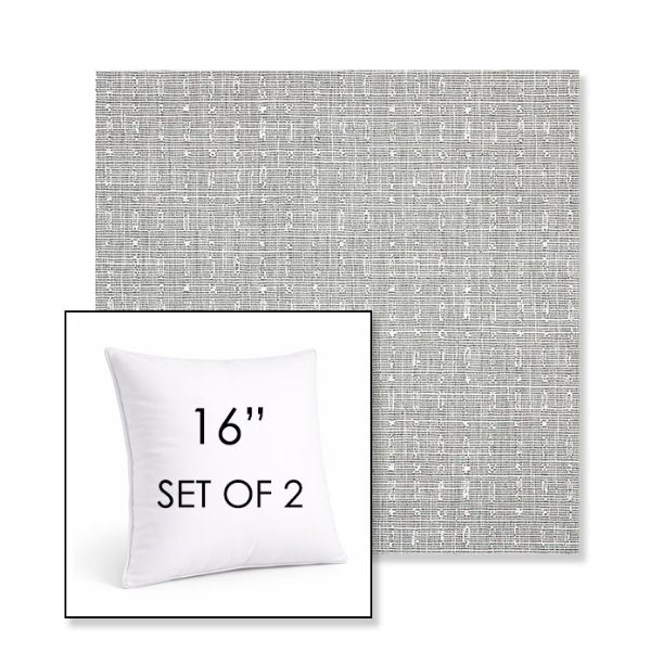 Picture of Embrace Pewter | Set of 2 | Sunbrella 16" Square Outdoor Throw Pillows with Premium Inserts