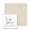 Picture of Escher Alabaster | Set of 2 | Sunbrella 16" Square Outdoor Throw Pillows with Premium Inserts
