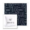 Picture of Escher Indigo | Set of 2 | Sunbrella 16" Square Outdoor Throw Pillows with Premium Inserts